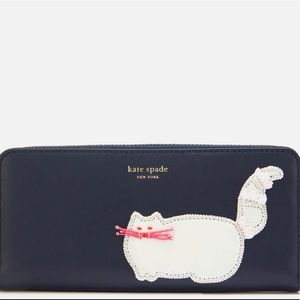 Kate Spade NY Beaded Cat Slim Continental Wallet